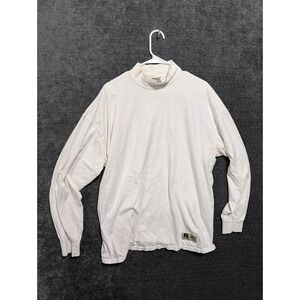 Russell Athletic Pro Cotton Mock Neck Long Sleeve T Shirt White XXL